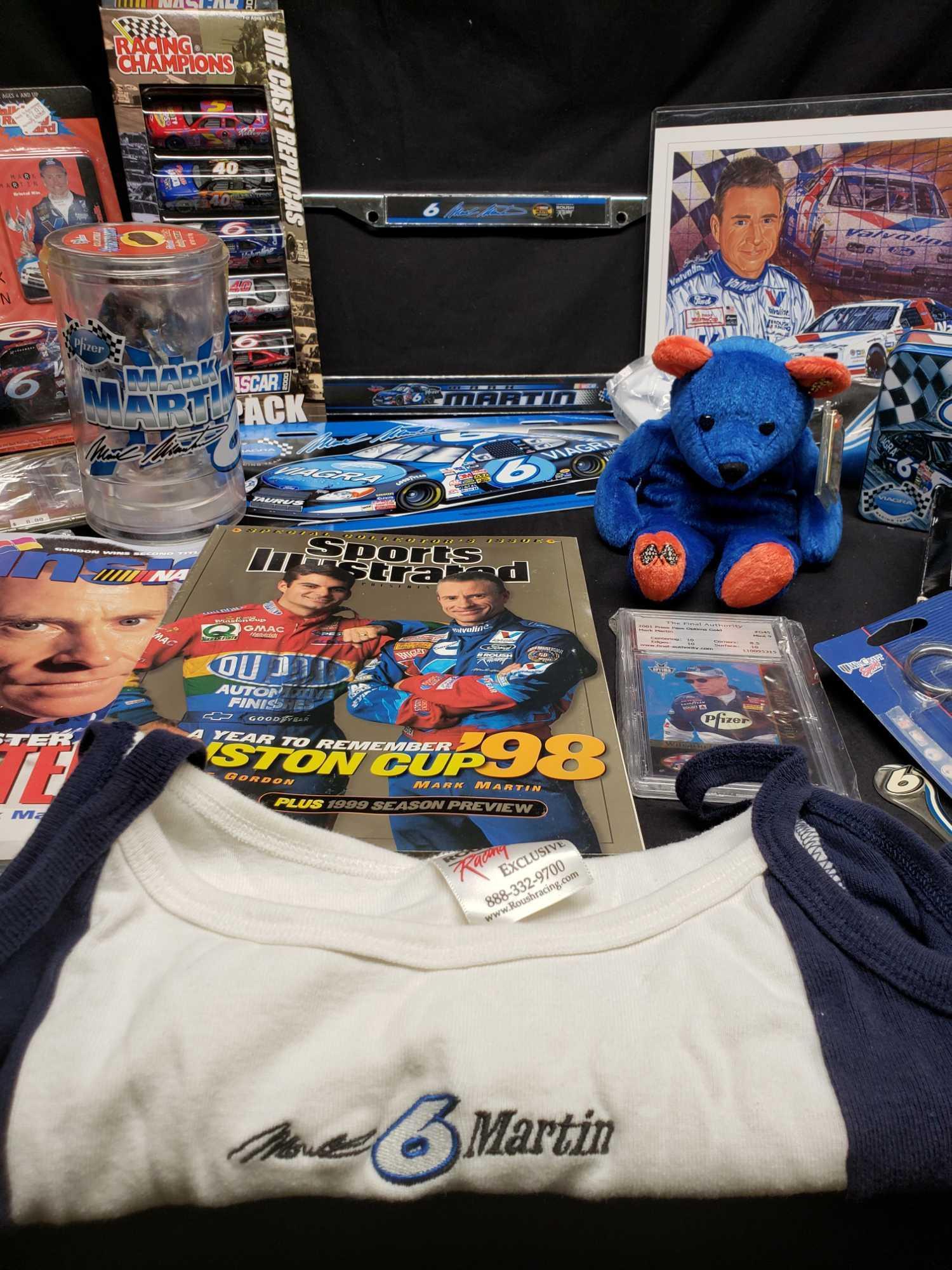 Nascar Mark Martin Memorabilia. Magazines, Trading Cards, Flags, Mugs and more