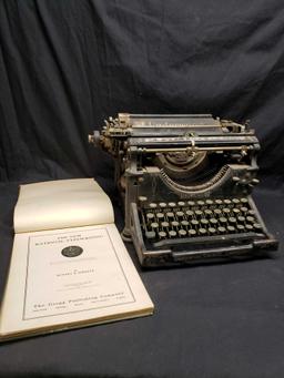 Vintage Underwood Typewriter and the New Rational Typewriting book