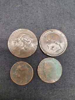Vintage Italy 1900 coins 4 coins