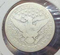 Barber silver half dollar 1902 original old old type coin