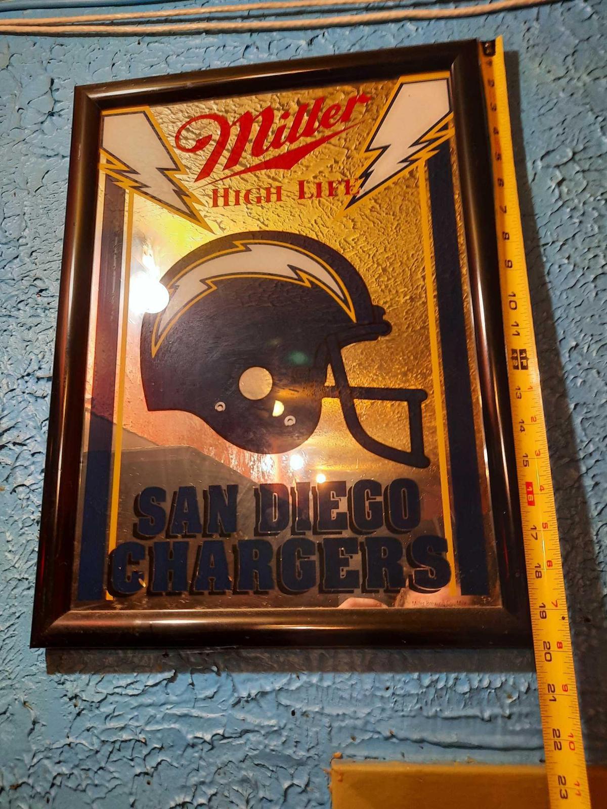 Miller High Life San Diego Chargers Beer Sign 20in Tall