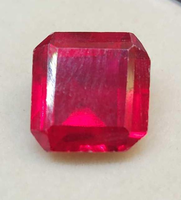 Red Ruby Square Cut 8.34ct Stunning Blood Color Gem Stone