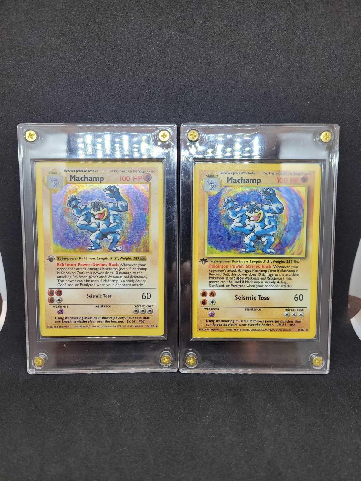 Pokemon cards 1st edition Machamp's 1 shadowless