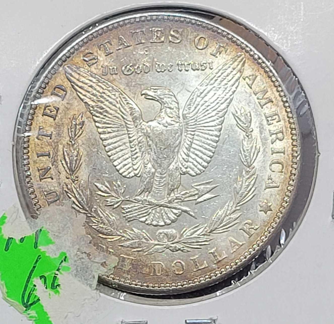 2 1898-P Rainbow tone Morgan silver dollar