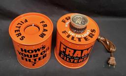 Fram oil filter cans Lighter and Ashtray set