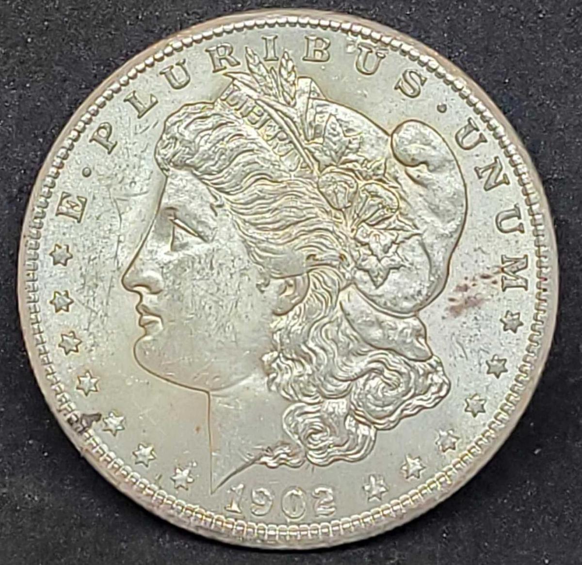 1902-O Morgan Silver Dollar Gem Brilliant Uncirculated, Better New Orleans Date, .7734oz ASW