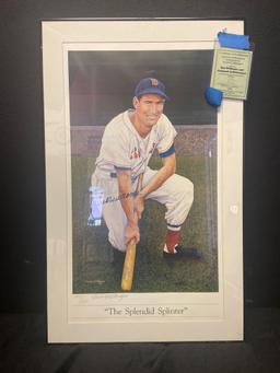 The splendid splinter Ted Williams Armand LaMontagne signed poster w CoA