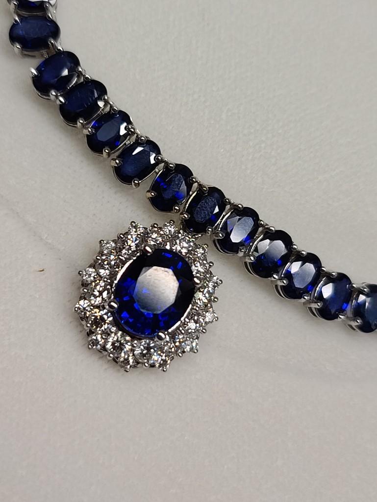 Ben Bridge 14kt white gold Sapphire & Diamond necklace