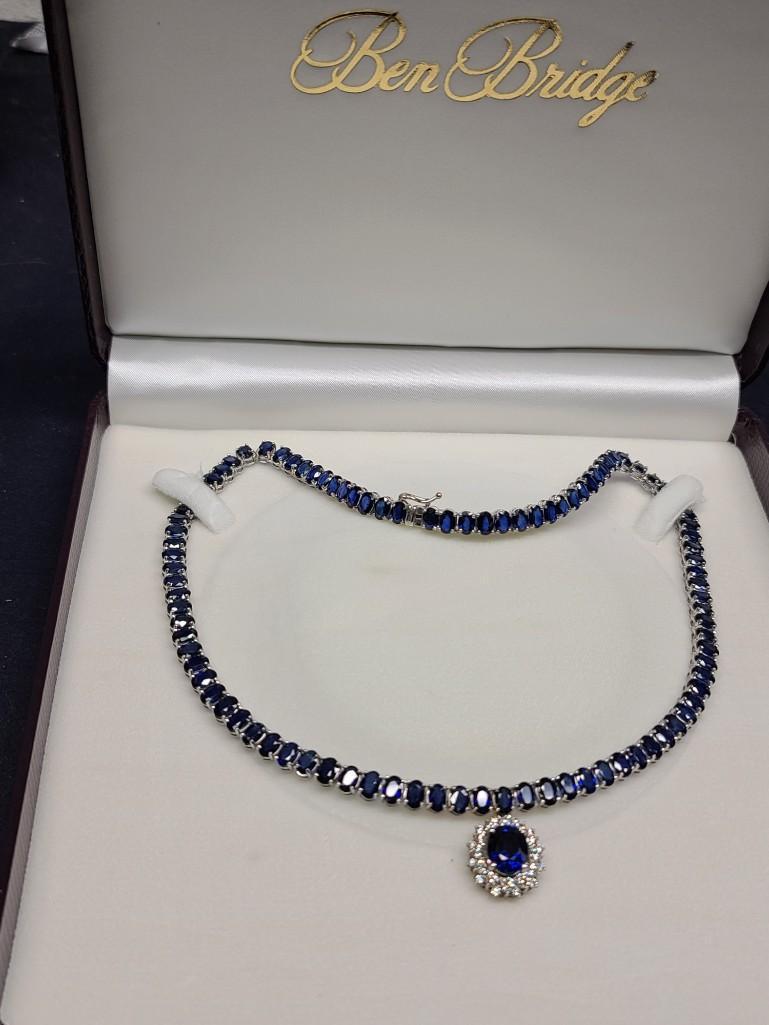 Ben Bridge 14kt white gold Sapphire & Diamond necklace