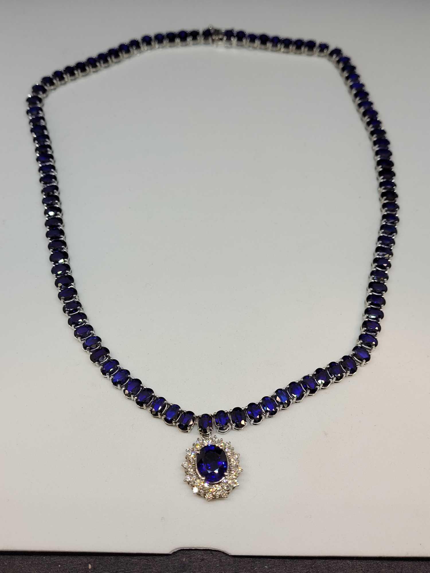 Ben Bridge 14kt white gold Sapphire & Diamond necklace