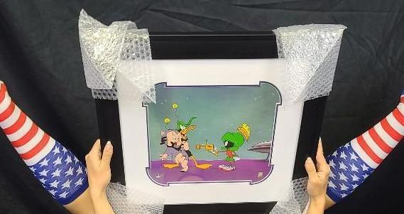 2016 Animation Art. Duck Dodgers Sericel w Color Background COA & Appraisal