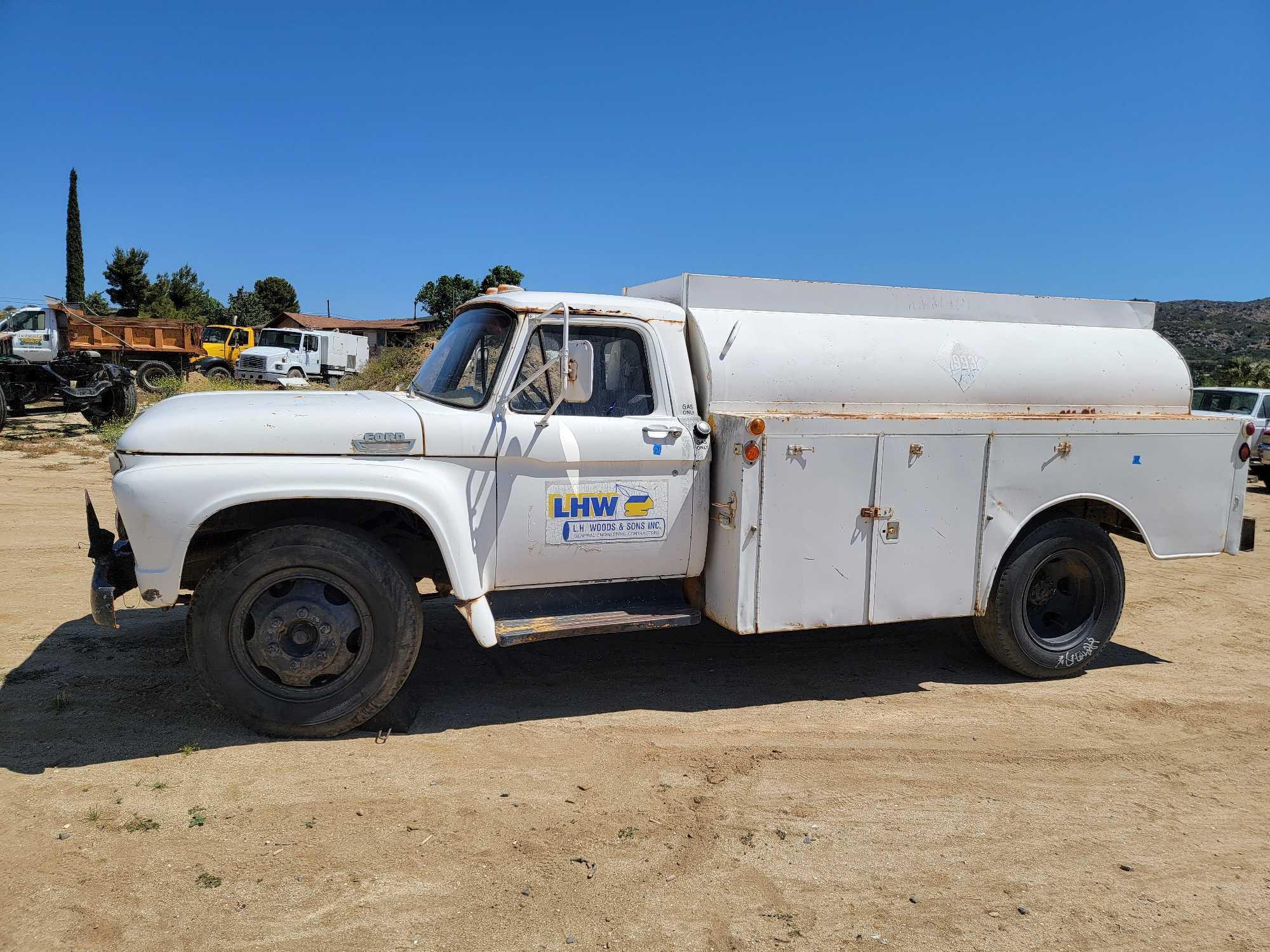 1966 Ford Service Gas Engine Truck w/ Water Tank Assembly VIN F50AK873386 sold for parts only