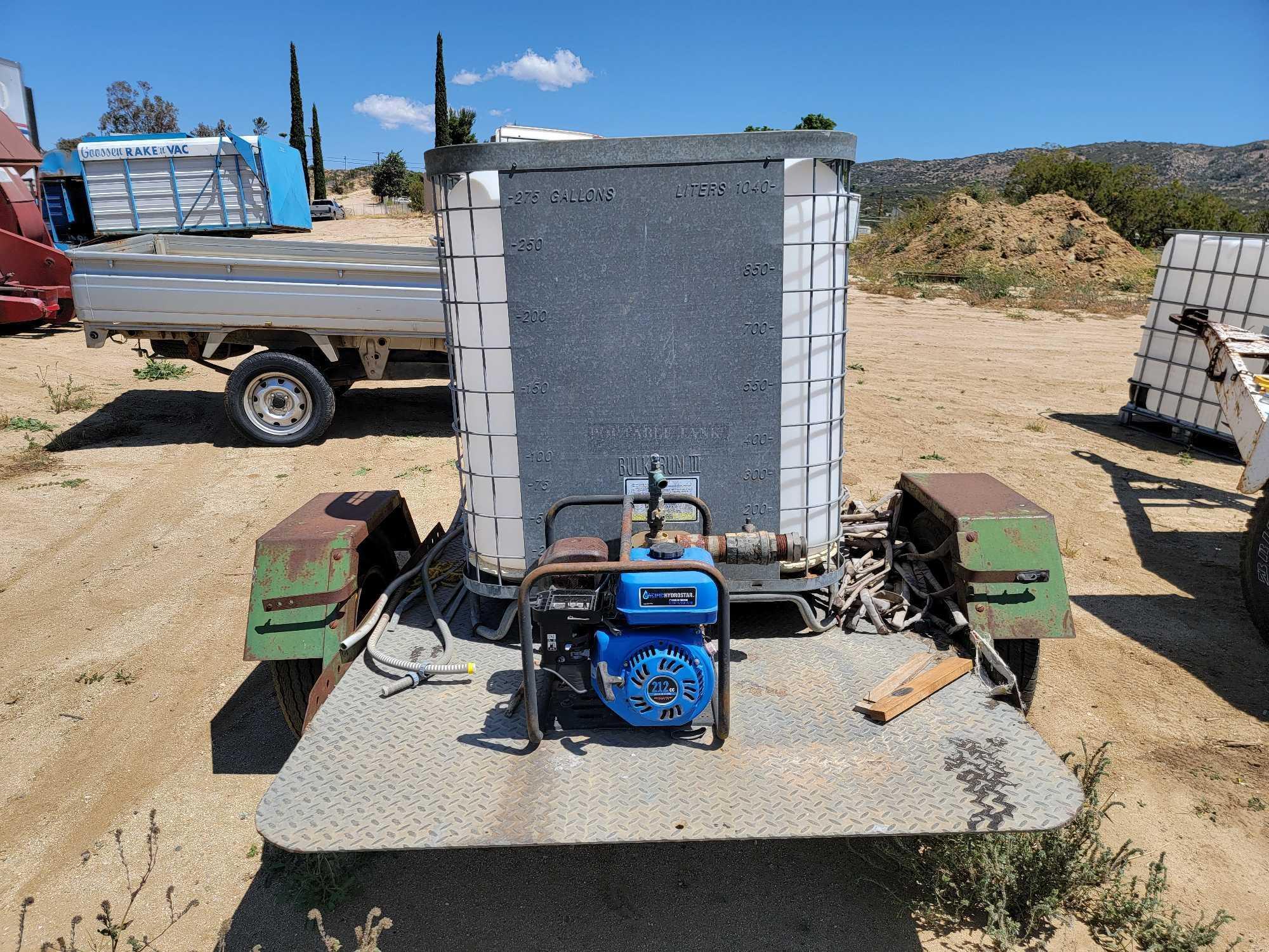 11ft Fluid Tank Tow-Behind Trailer w/ Predator Gas Engine Pump Assembly