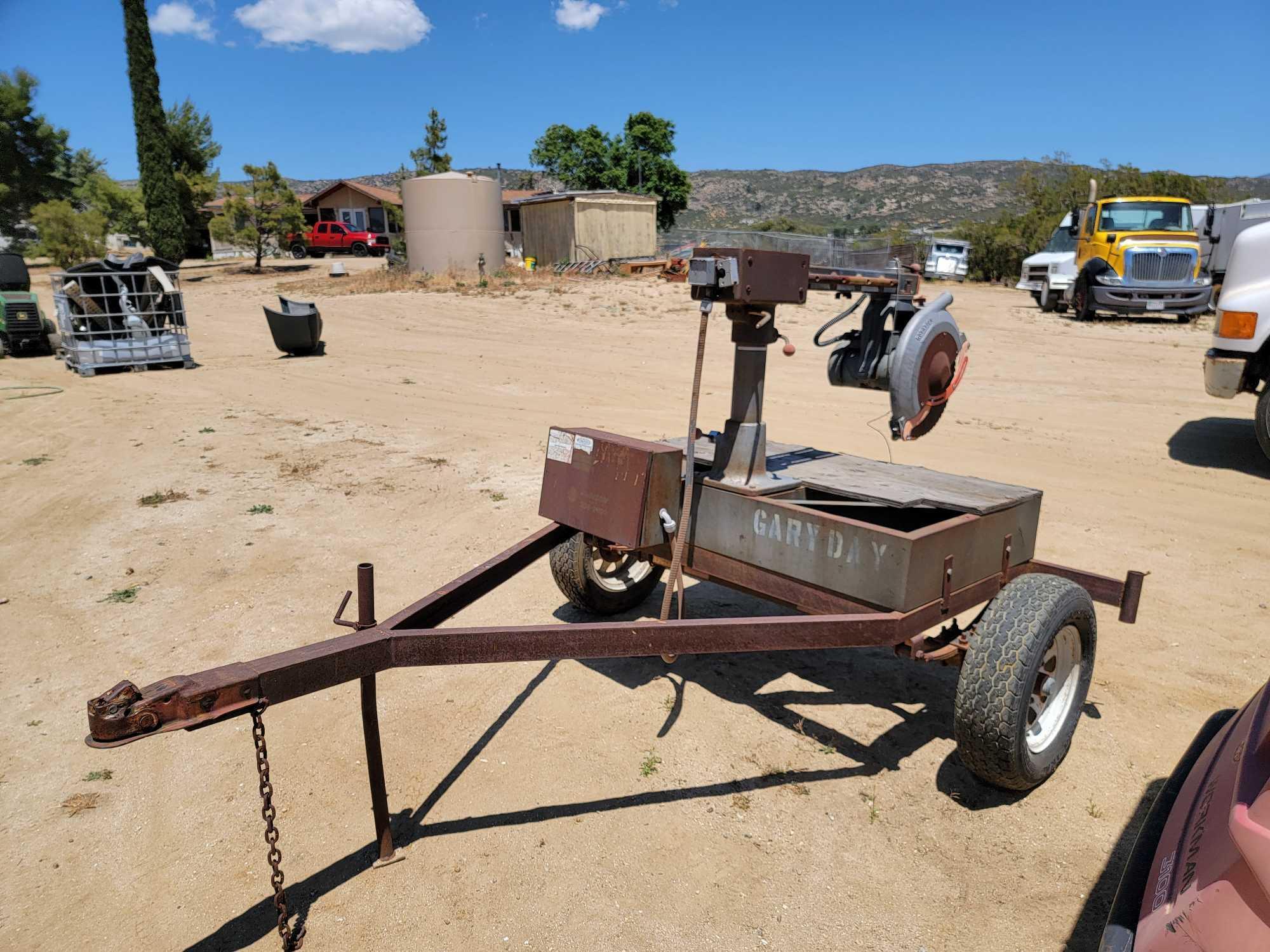 9ft Tow-Behind Log Chop Saw sold for parts only