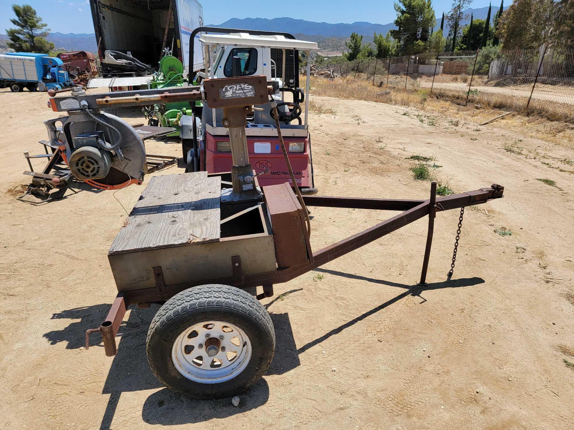 9ft Tow-Behind Log Chop Saw sold for parts only