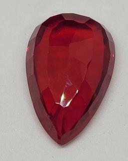 Pear cut red Ruby 30.72ct gemstone