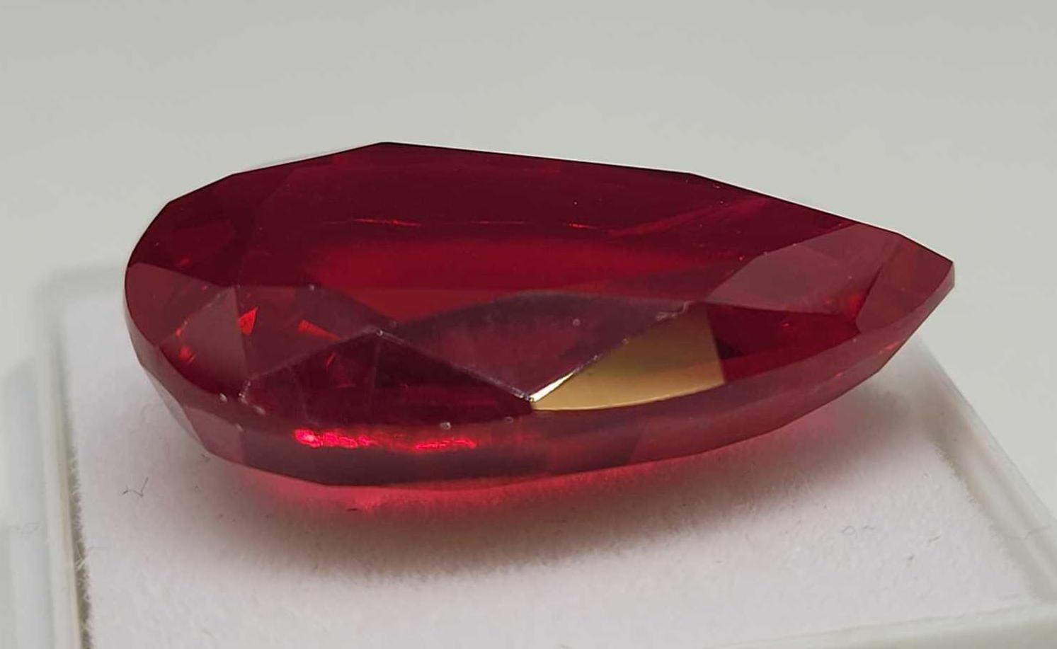 Pear cut red Ruby 30.72ct gemstone