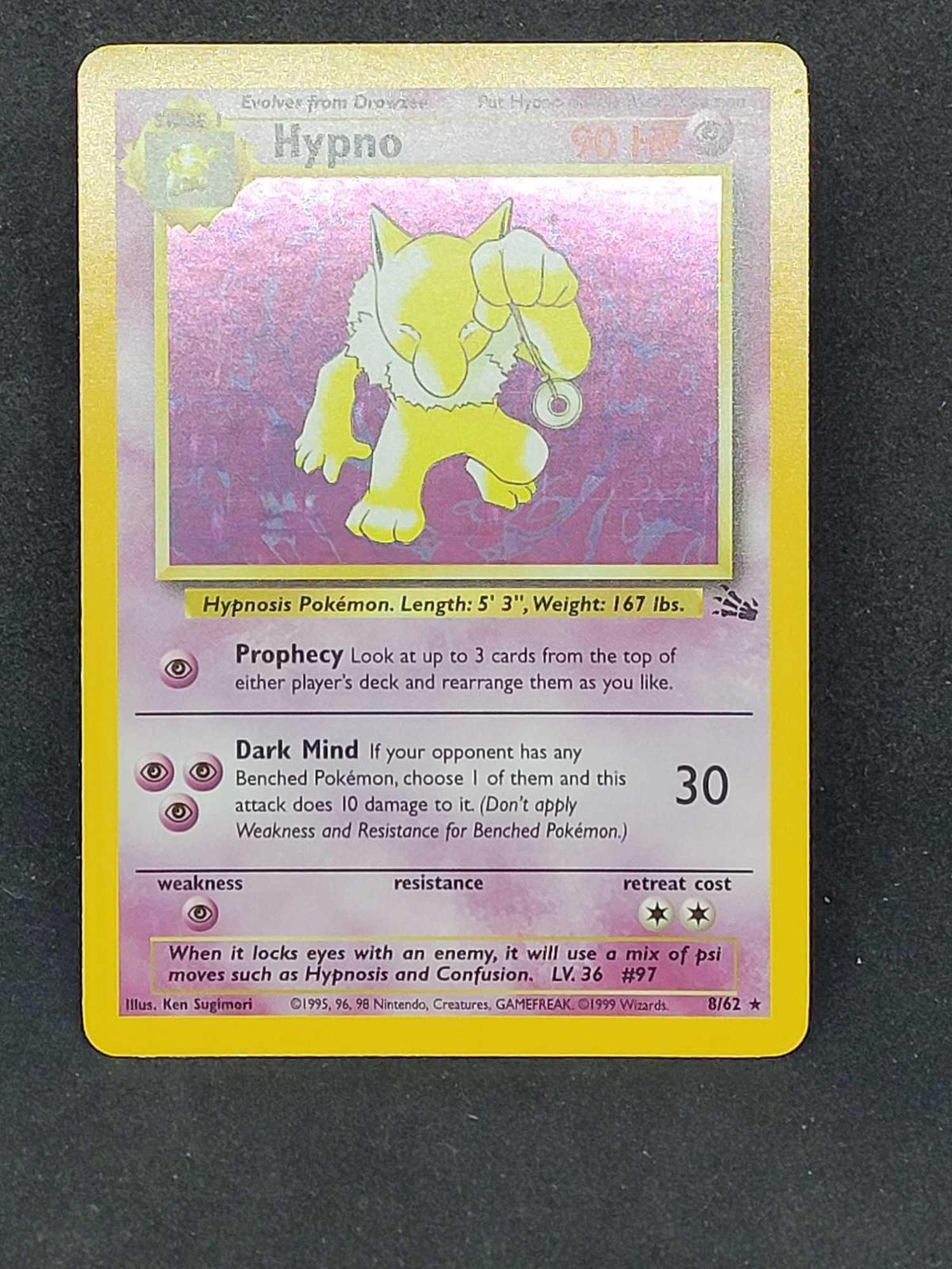 Pokemon card Fossil holo Hypno WOTC