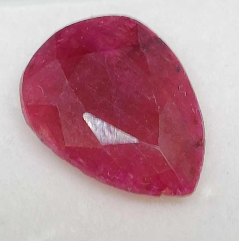 Red 8.41ct pear cut Ruby gemstone