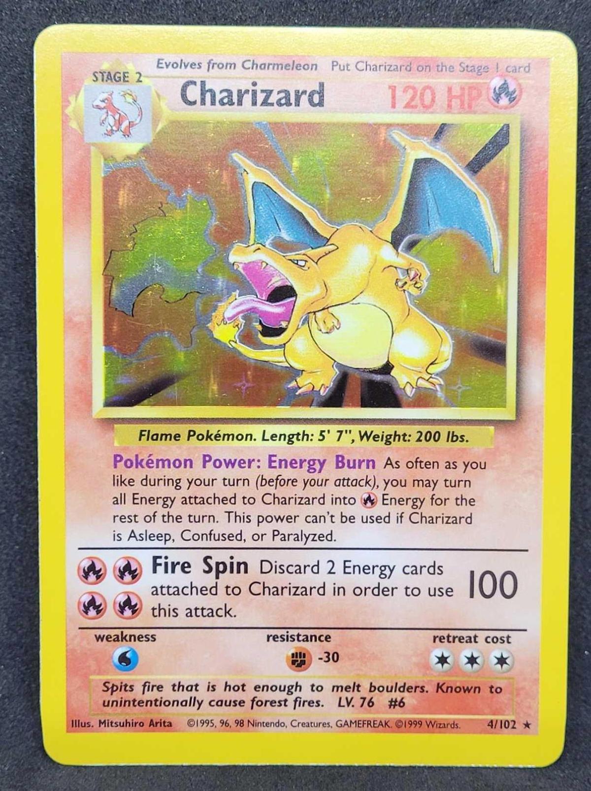 Pokemon card Holo Base set Charizard WOTC