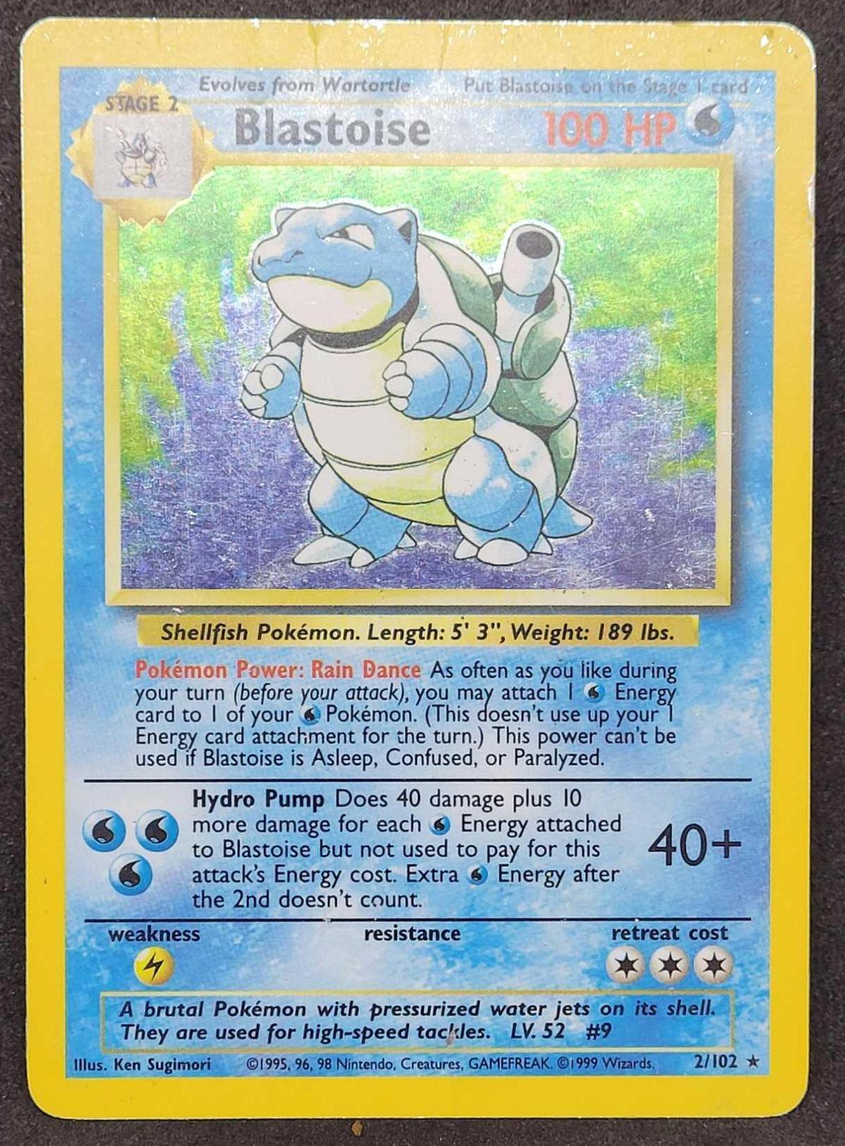 Pokemon card base set Holo Blastoise WOTC