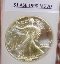 American silver eagle 1990 gem bu perfect Frosty white mint state semi pl early year premium eagle