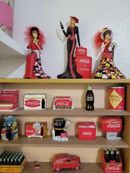 Vintage Coca Cola Bottles Display and Memorabilia