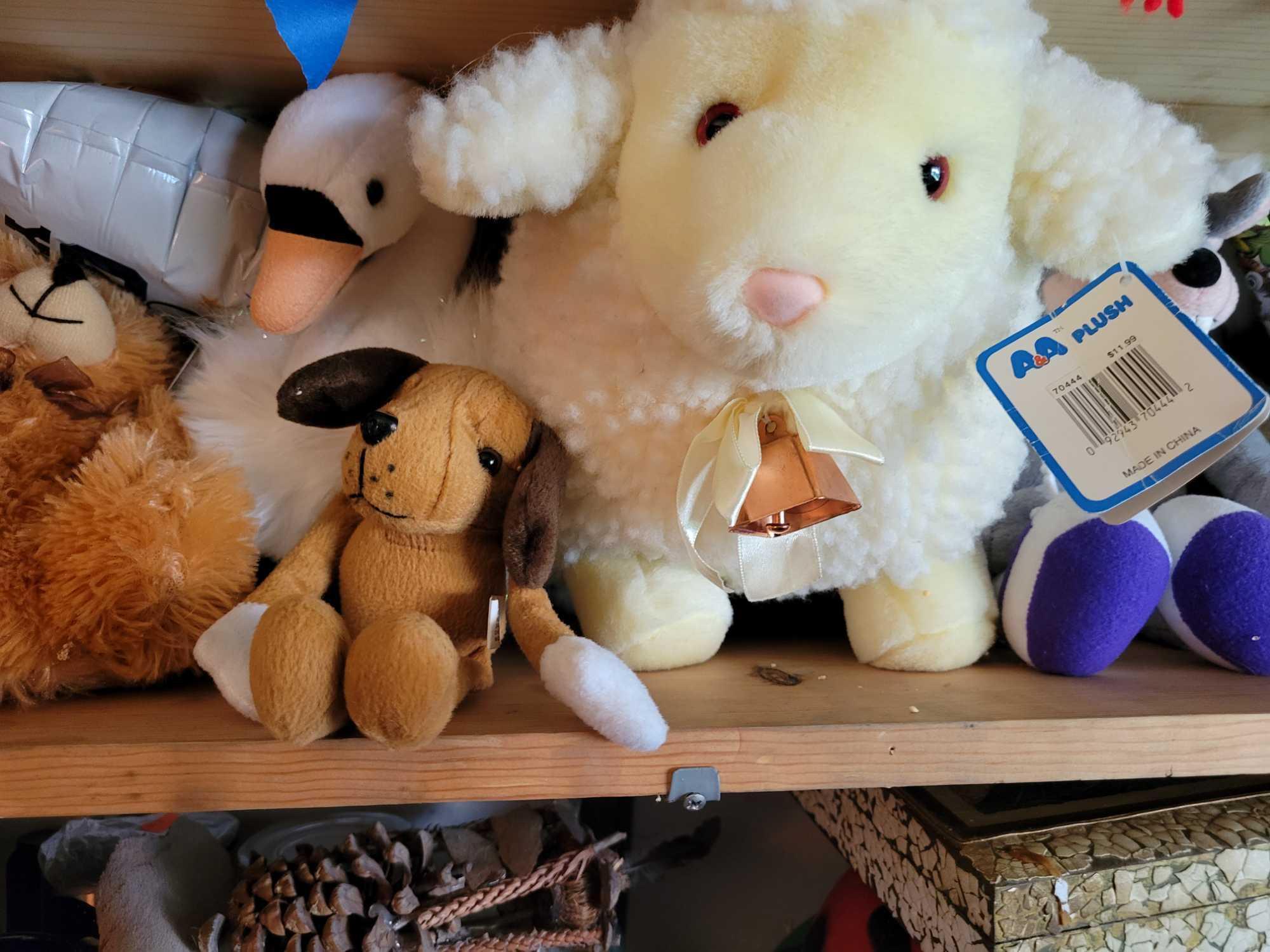 Stuffed animals Cherished Teddies knick knacks and more.