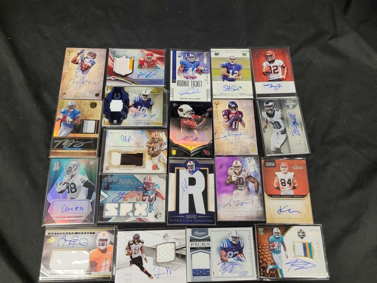20 football Jersey, Signed, Rookie and numbered cards