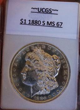Morgan silver dollar 1880 S Gem MS++ Satin white high grade Monster
