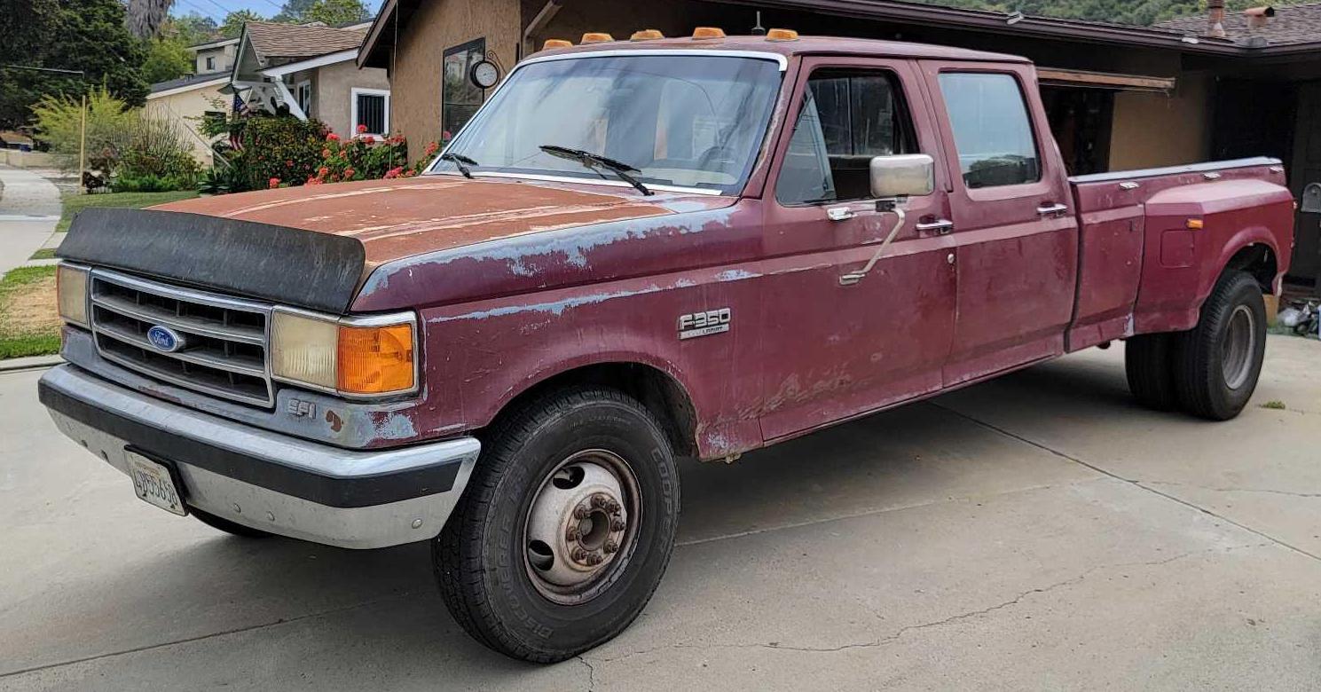 Running 1990 Ford F350 XLT Lariat Dually - Clean CA Title VIN 2FTJW35G7LCA51308