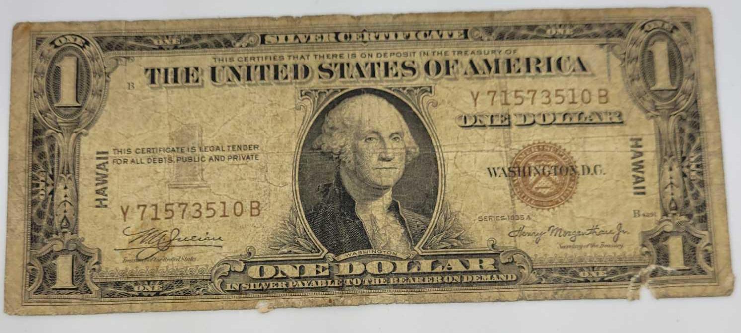 1935-A $1 Hawaii Silver Certificate Emergency World War ll Issue