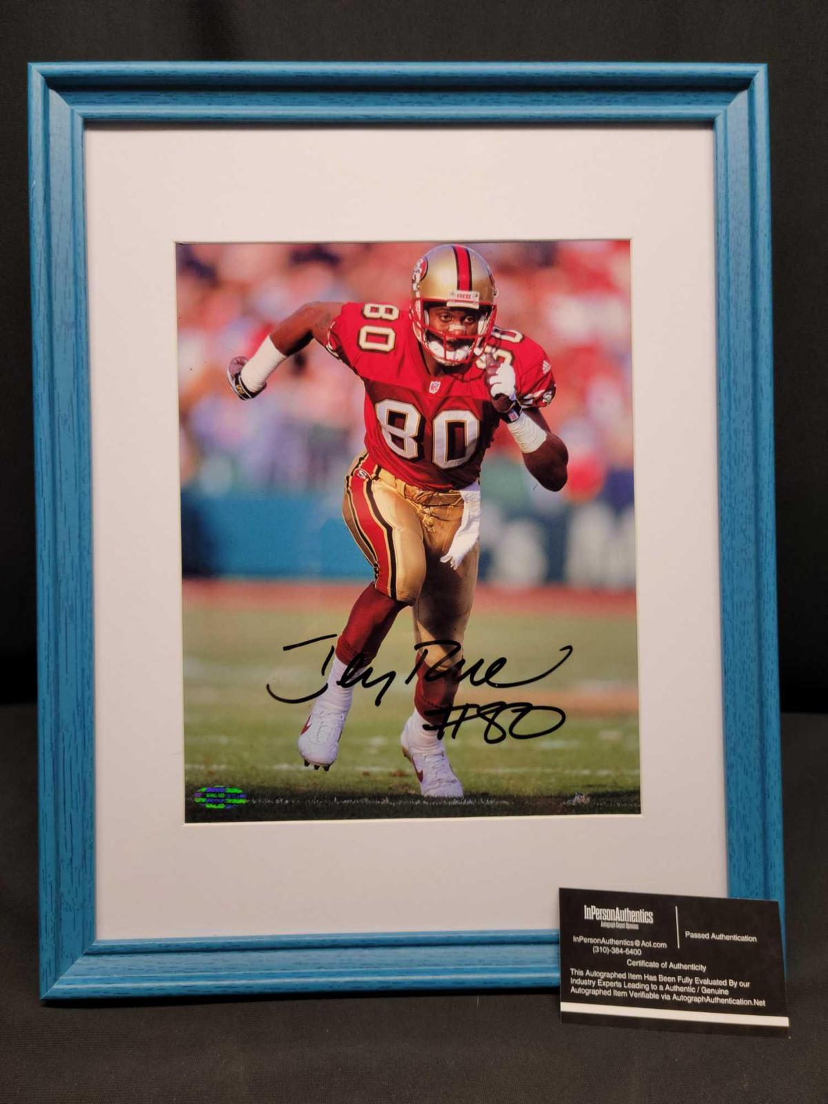 49ers Jerry Rice Framed 8 x 10 Signed photo