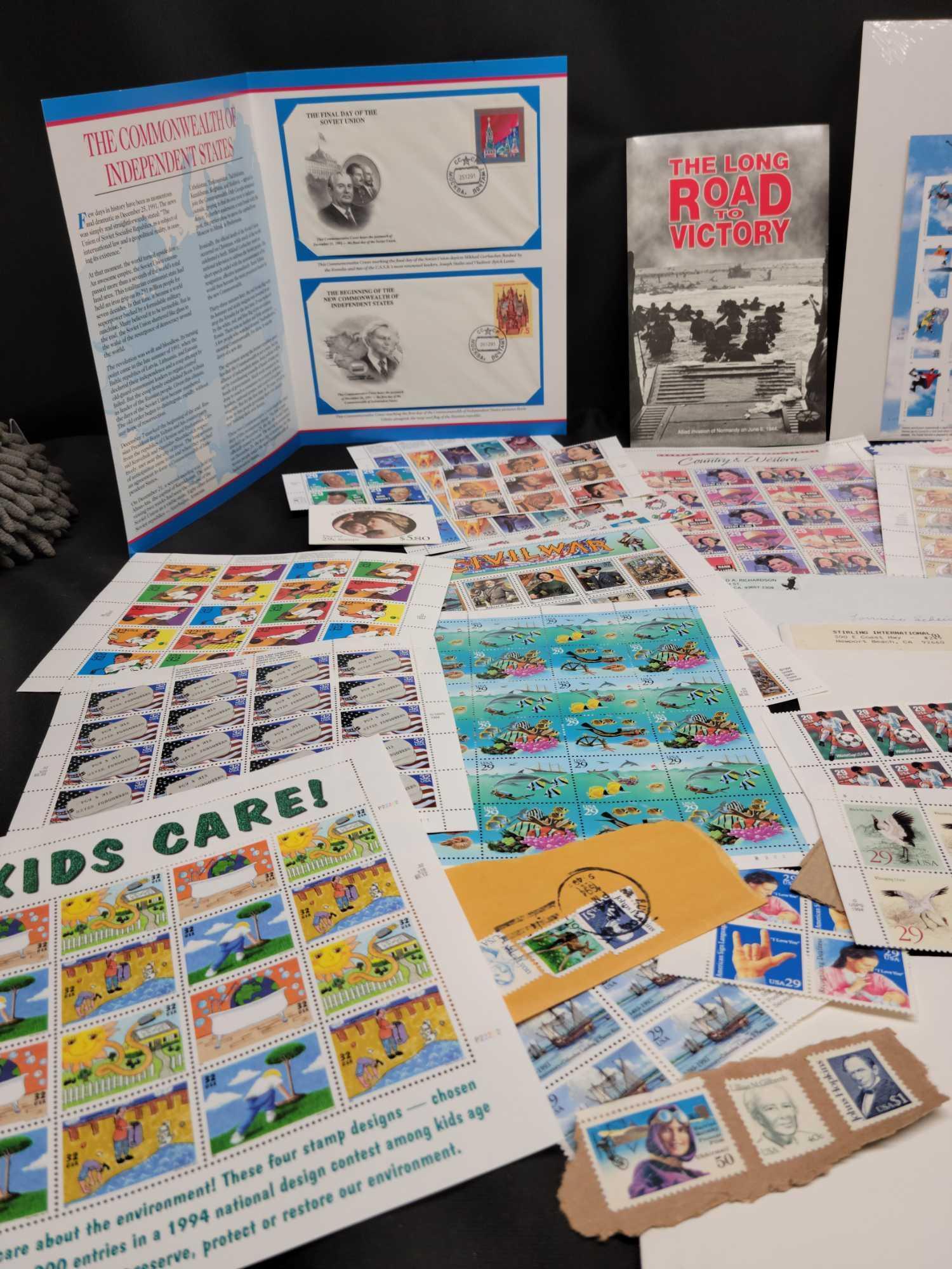 Stamp sheets World cup Fish Florida National Postal Museum Marilyn Monroe Civil War