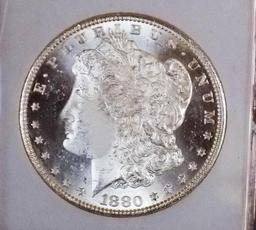 Morgan silver dollar 1880-S Gem BU PL glassy Mirrors deep cameo stunner blazing beauty
