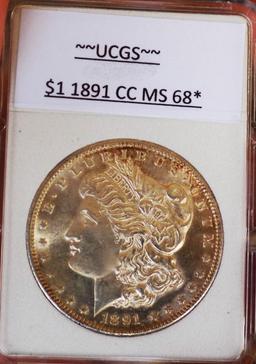 Morgan silver dollar 1891 CC GEM BU Rare date MS++ Blazing premium original Gem