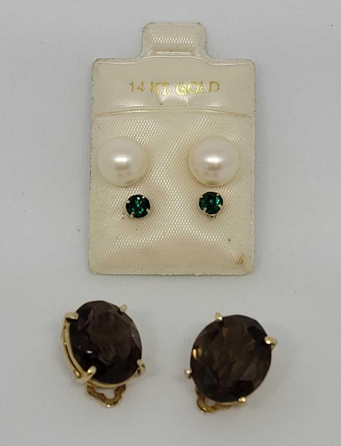 3 sets of earrings 14kt gold set