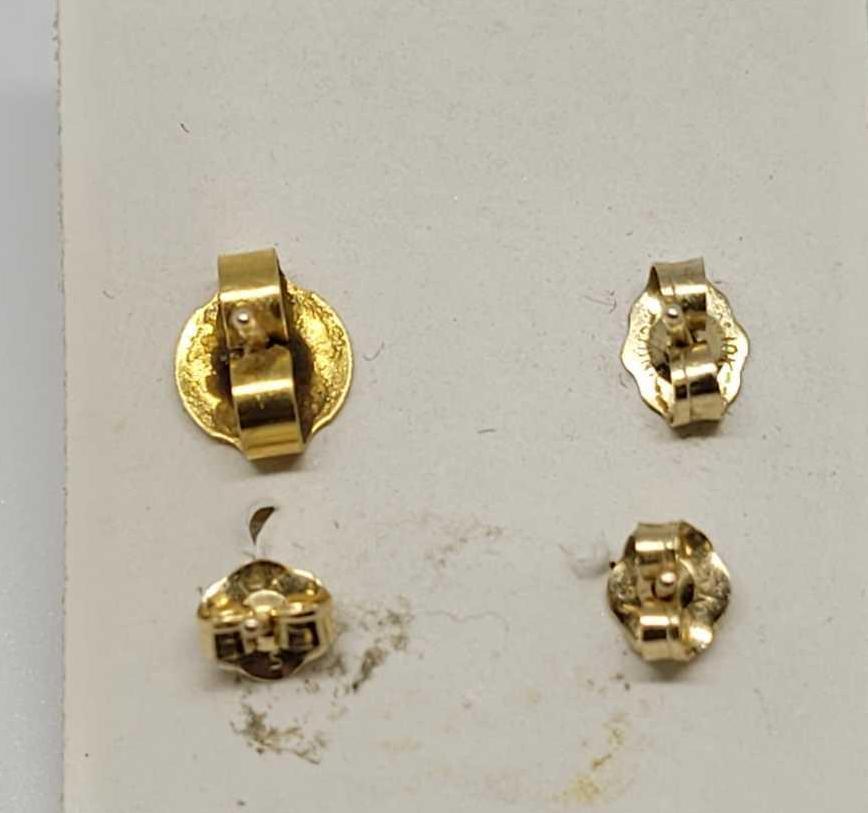 3 sets of earrings 14kt gold set