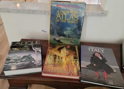 Coffee Table books Lalique Versasilles Italy and Atlas