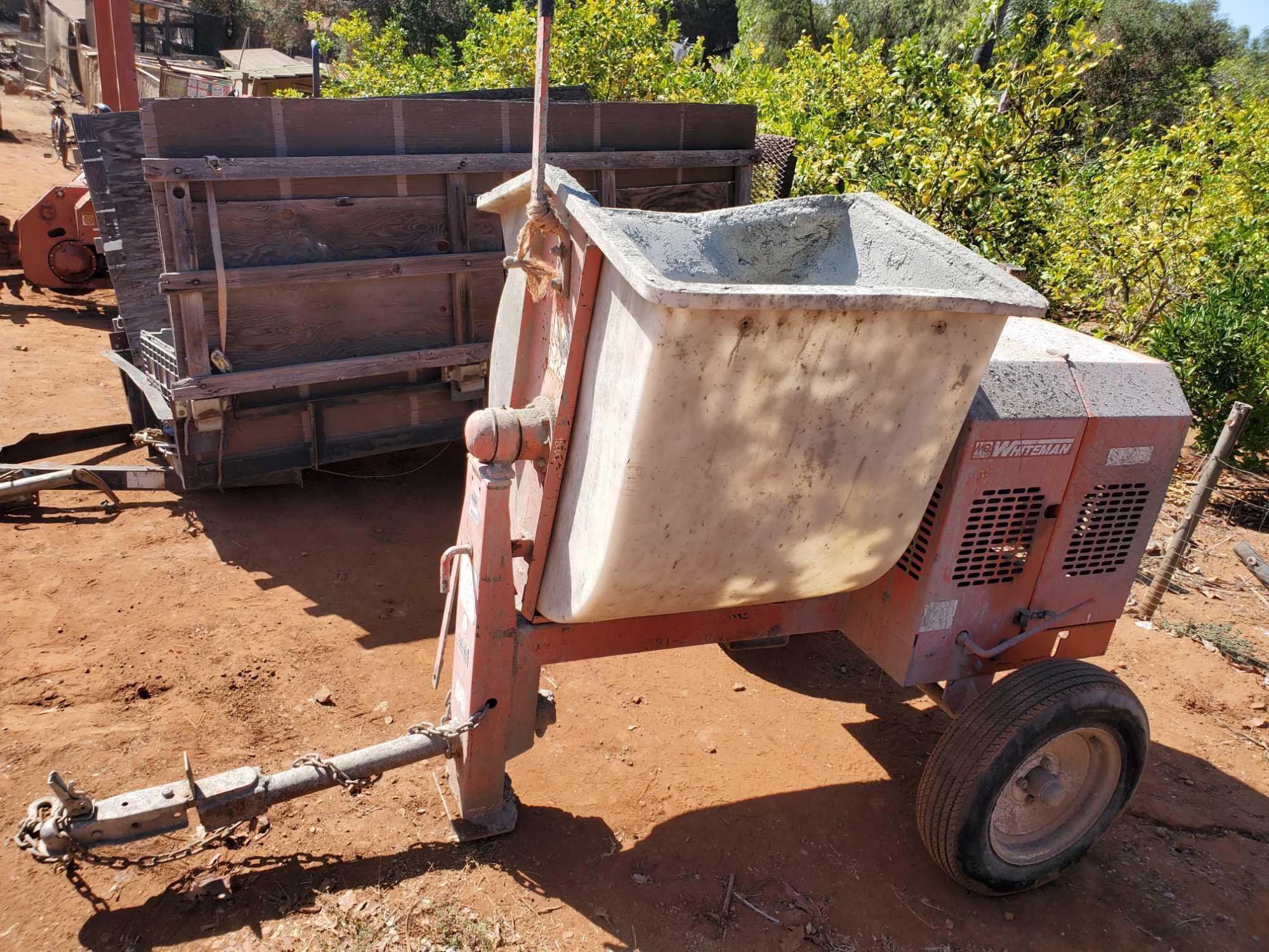 Whiteman Multiquip Gas Motor Concrete Mixer Trailer