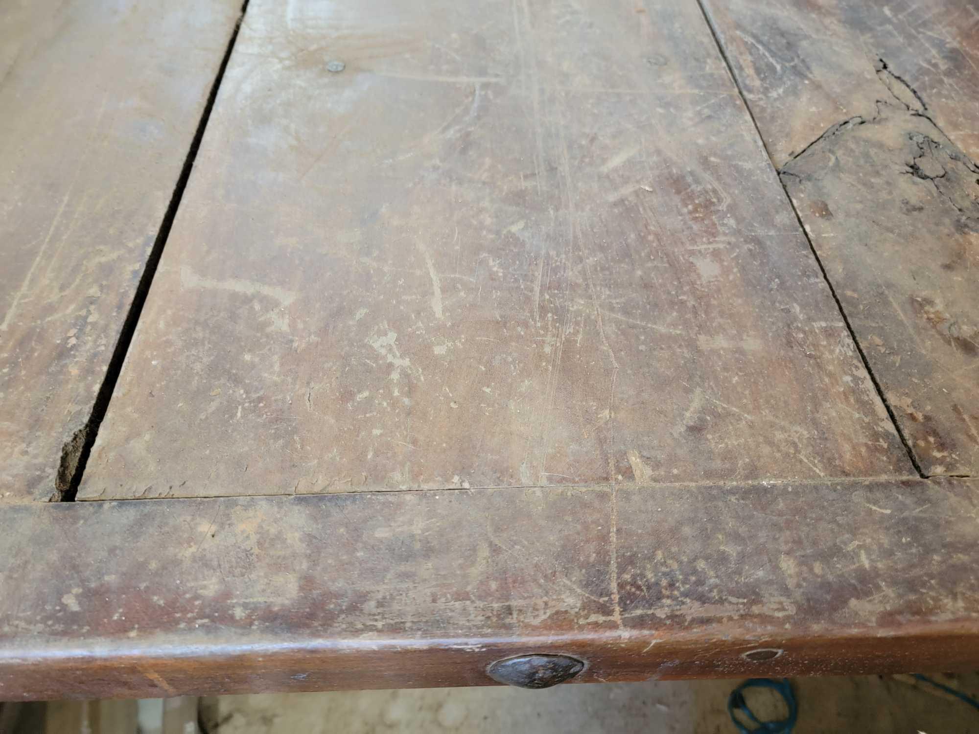 Huge Antique Heavy Carved Wooden Table