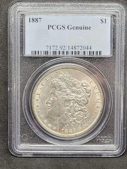 PCGS 1887 Genuine Morgan Dollar 7 Over 6 Variety?