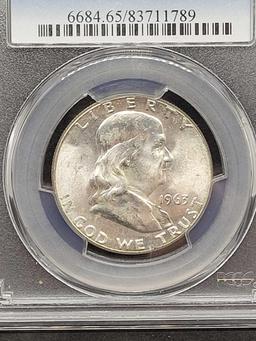 PCGS 1963 MS65 Franklin Half Final Year of the Franklin