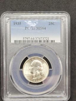 Early 1934 PCGS MS64 Blast White Washington Quarter 37473721