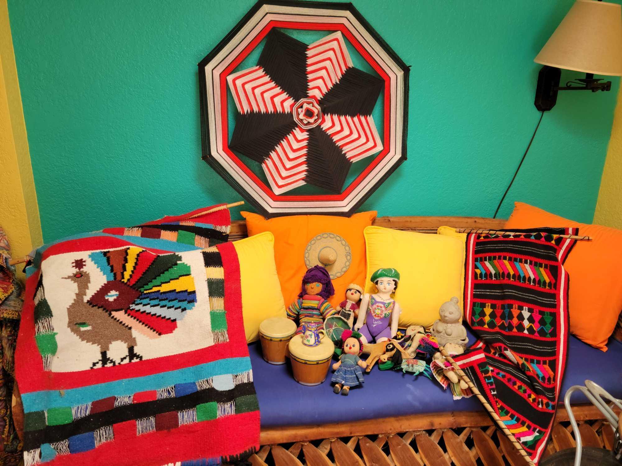 Mexican dolls Wall hangings Bongos