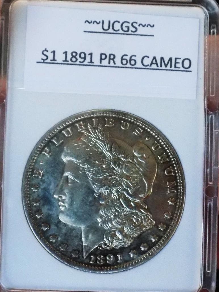 Morgan Dollar 1891 Proof CAMEO ultra Rare Monster coin better date PQ