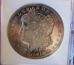 Morgan Dollar 1891 Proof CAMEO ultra Rare Monster coin better date PQ