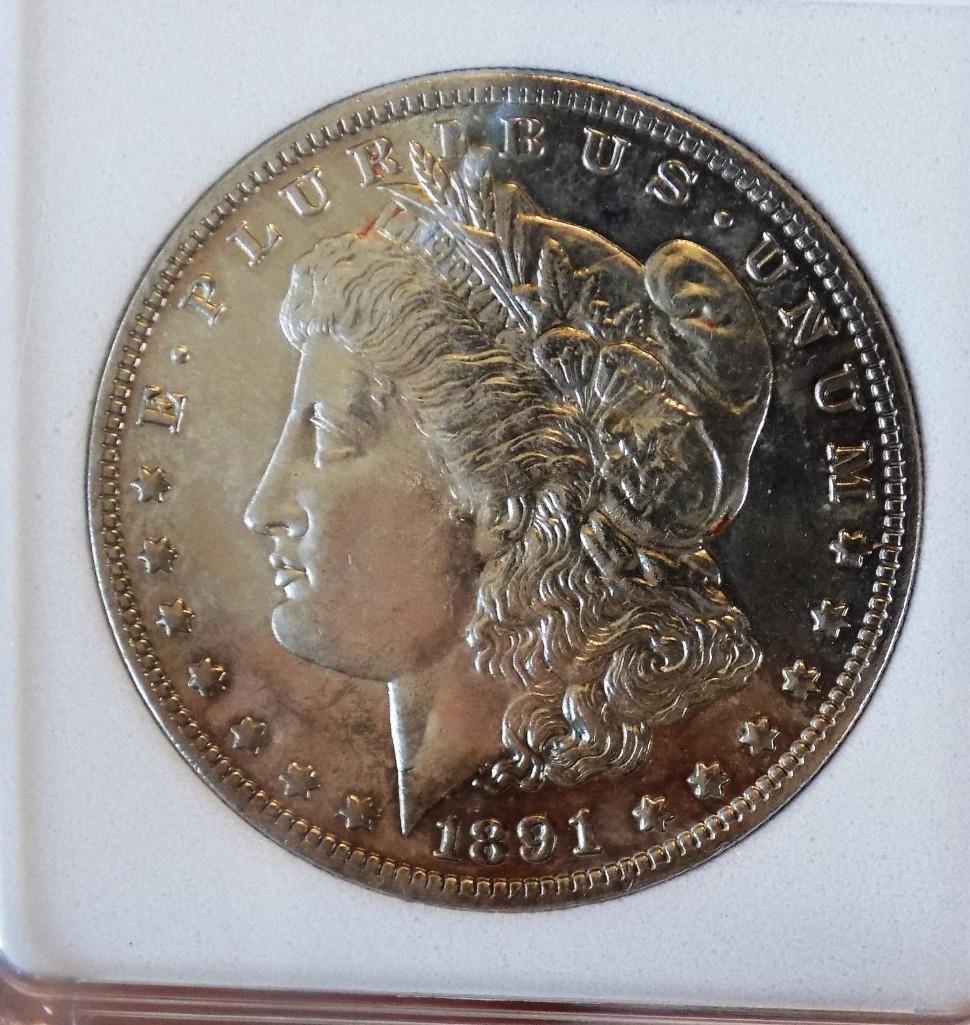 Morgan Dollar 1891 Proof CAMEO ultra Rare Monster coin better date PQ