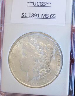 Morgan Silver Dollar 1891 Gem Bu Blazing Frosty white better date stunning