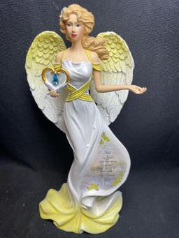 Thomas Kinkade Memories Of Light and Love Guardian Angels, St Raphael Bookend Bradford Exchange